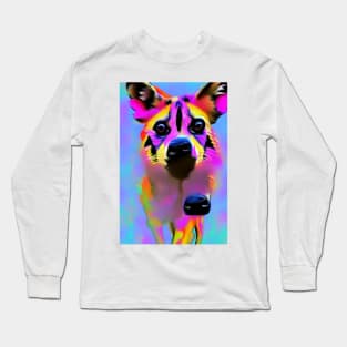 Painteddog Colorful Hippie Pink Artwork Long Sleeve T-Shirt